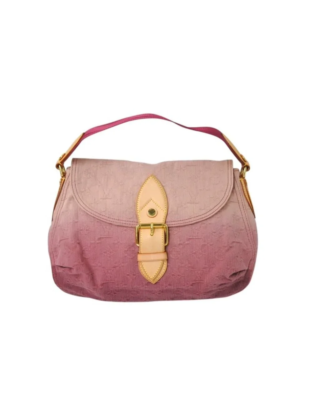 Louis Vuitton Sunray Handbag Monogram Denim Leather Pink Gradient